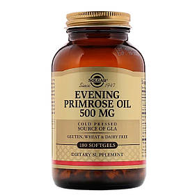 Олія Примули Вечірньої 500 мг, Evening Primrose Oil, Solgar, 180 желатинових капсул
