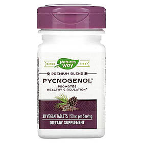 Пікногенол, Екстракт Сосновій Кори, Pycnogenol, Pine Bark Extract, Nature's Way, 50 мг, 30 таблеток