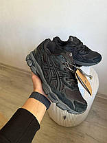 Asics Gel NYC Gore-Tex Black Термо чоловічі кросівки Асікс Гель Нук чорні з білим лого замша шкіра текстиль Горе Тех осінь зима, фото 2