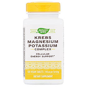 Цикл Кребса, Магній і Калій Хелат, Krebs Magnesium Potassium, Nature's Way, 120 таблеток