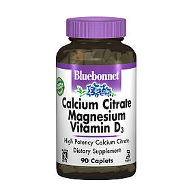 Цитрат Кальцію, Магній + Вітамін D3, Bluebonnet Nutrition, 90 капсул