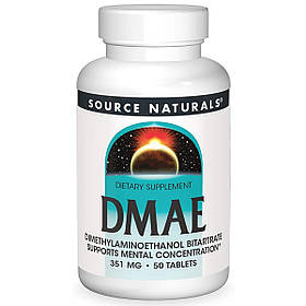 Диметиламіноетанол, 130 мг, DMAE, Source Naturals, 50 таблеток