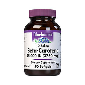 Натуральний бета-каротин, Bluebonnet Nutrition, Beta Carotene 25,000МЕ, 90 гелевих капсул