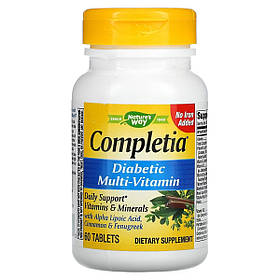 Мультивітаміни для Діабетиків, Completia, Diabetic Multi-Vitamin, Nature's Way, 60 таблеток