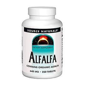Люцерна, 648мг, Alfalfa, Source Naturals, 250 таблеток