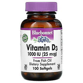 Вiтамiн D3 1000IU, Bluebonnet Nutrition, 100 желатинових капсул