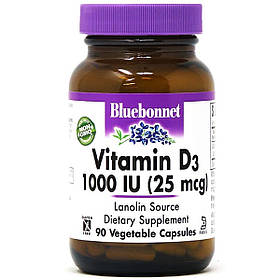 Вiтамiн D3 1000IU, Bluebonnet Nutrition, 90 вегетаріанських капсул