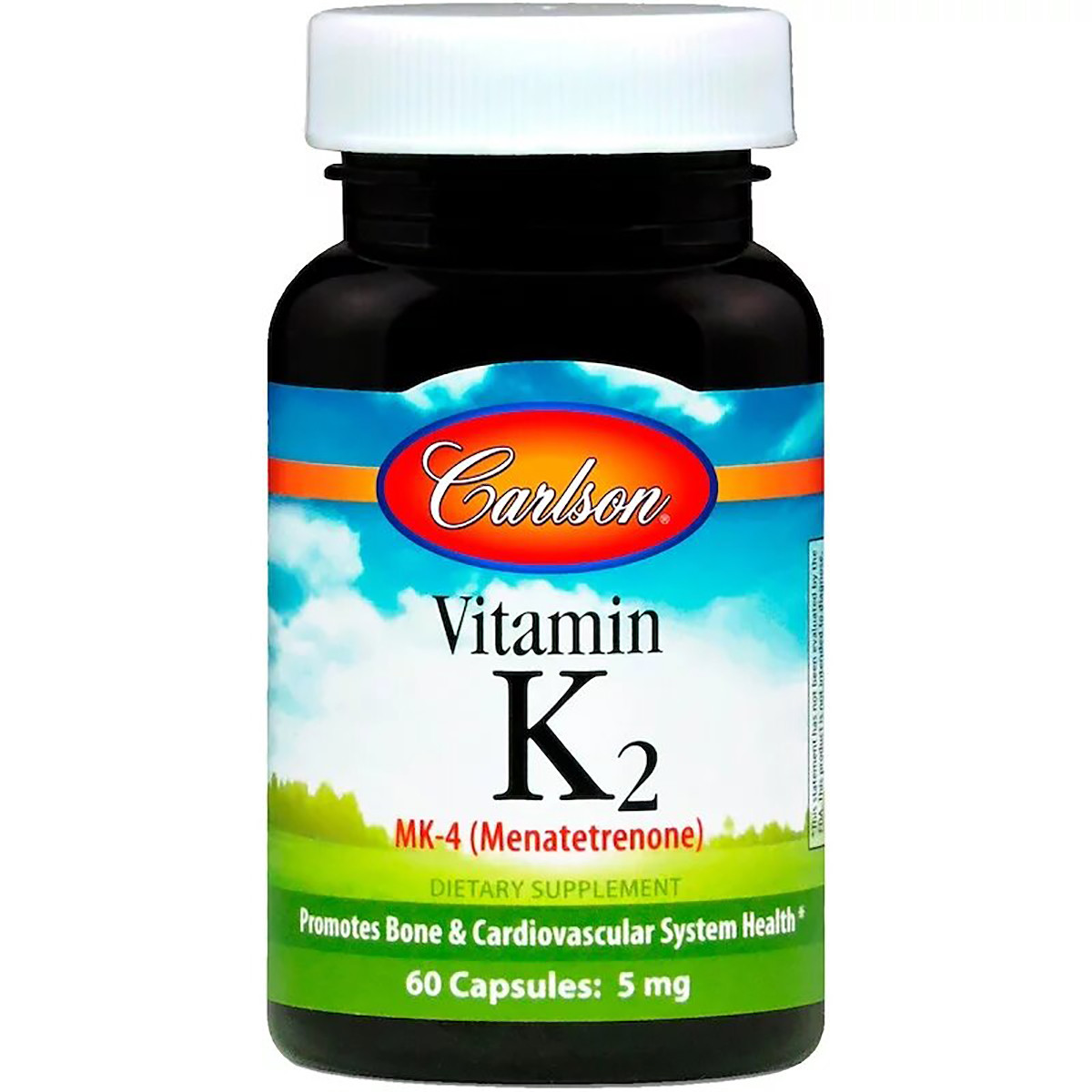 Вітамін К2 ((MK-4 Менатетренон), Carlson, Vitamin K2 Menatetrenone, 5 Мг, 60 капсул, фото 1