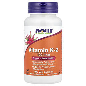 Вітамин К2 100 мкг, Vitamin K-2, Now Foods, 100 вегетаріанських капсул
