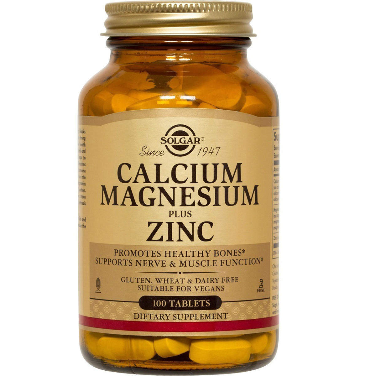 Кальцій Магній і Цинк, Calcium Magnesium Plus Zinc. Solgar, 100 таблеток, фото 1