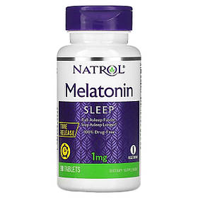 Мелатонін із уповільненим вивільненням, 1 мг, Melatonin, Time Release, Natrol, 90 таблеток