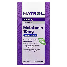 Мелатонін із уповільненим вивільненням, 10 мг, Melatonin, Time Release, Natrol, 100 таблеток