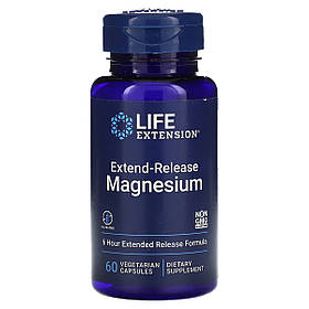 Магній пролонгованої дії, Extend-Release Magnesium, Life Extension, 60 вегетаріанських капсул
