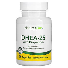 Дегідроепіандростерон з біоперином, 25 мг, DHEA-25 With Bioperine, Natures Plus, 60 капсул
