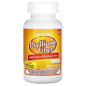 Клітковина з подорожника, Psyllium Fiber, 21st Century, 160 капсул