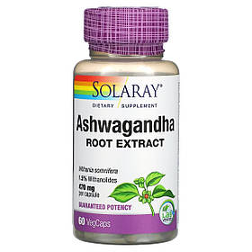 Ашваганда, 470 мг, Ashwagandha, Solaray, 60 вегетаріанських капсул