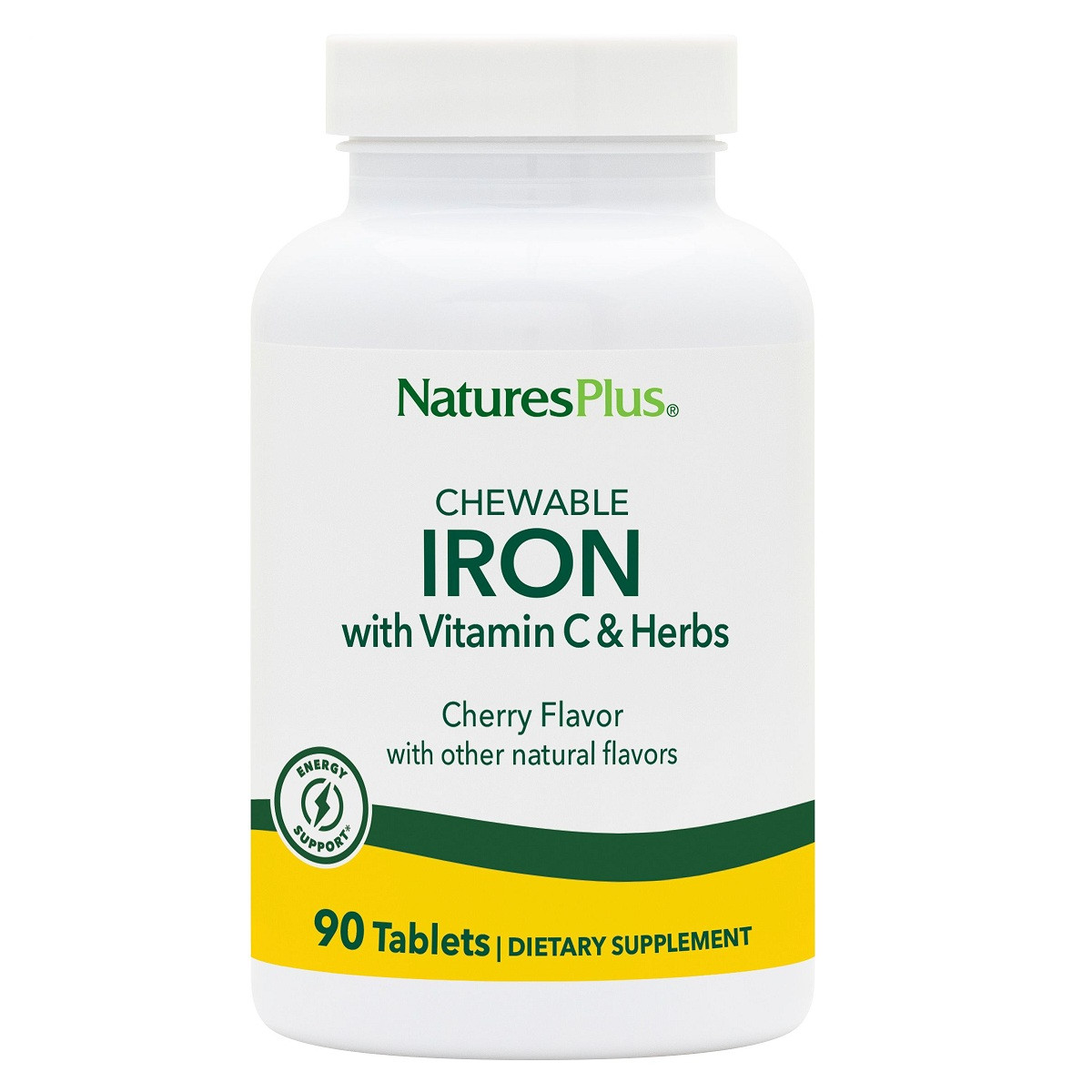 Залізо хелатне з Вітаміном С, Chewable Iron, Natures Plus, 90 жувальних таблеток, фото 1