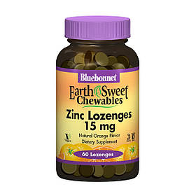 Цинк 15 мг, Смак Апельсину, EarthSweet Chewables, Bluebonnet Nutrition, 60 таблеток для розсмоктування