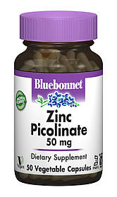 Цинк Піколинат 50мг, Bluebonnet Nutrition, 50 вегетаріанських капсул