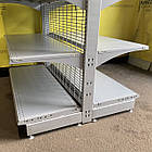 Острівні високі торгові стелажі 2000x1250 з металевими посиленими полицями та гратчастою стінкою MODERN Columb, фото 4