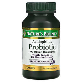 Пробіотик з ацидофільними лактобактеріями, Acidophilus Probiotic, Nature's Bounty, 120 таблеток