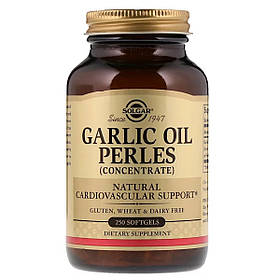 Часникова Олія, Garlic Oil Perles Concentrate, Solgar, 250 гелевих капсул