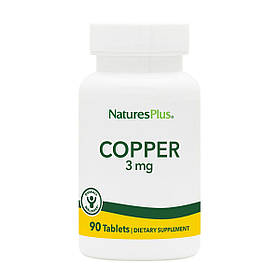 Мідь 3мг, Natures Plus, 90 таблеток