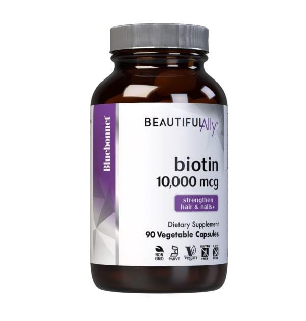 Біотин, 10 000 мкг, Beautiful Ally, Bluebonnet Nutrition, 90 вегетаріанських капсул, фото 1