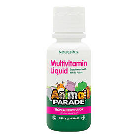 Рідкі  Дитячі Мультивітаміни, Смак Тропичних фруктів, Animal Parade Gold, Natures Plus, 236 мл