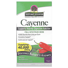 Кайєнський перець, Cayenne, Nature's Answer, 90 вегетаріанських капсул