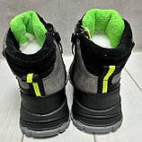 Зимові дитячі черевики на овчині clibee сірий 26-30, фото 7