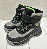 Зимові дитячі черевики на овчині clibee сірий 26-30, фото 2