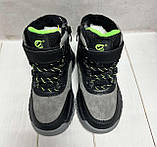 Зимові дитячі черевики на овчині clibee сірий 26-30, фото 4