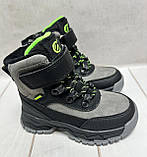 Зимові дитячі черевики на овчині clibee сірий 26-30, фото 3