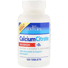 Цитрат кальцію + D3, 21st Century, 120 таблеток