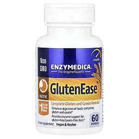 Ферменти для перетравлення глютену, GlutenEase, Enzymedica, 60 капсул