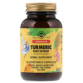 Куркума екстракт (корінь), Turmeric, Solgar, 60 капсул