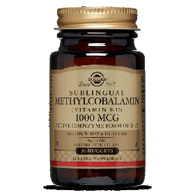 Вітамін В12, 1000 мкг, Сублиігвальный, Vitamin B12, Solgar, 30 наггетсів