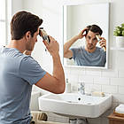 Акумуляторна машинка для стрижки волосся + 4 насадки, SURKER SK-870 / Бездротовий триммер для бороди / Тример для стрижки волосся, фото 2