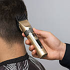 Акумуляторна машинка для стрижки волосся + 4 насадки, SURKER SK-870 / Бездротовий триммер для бороди / Тример для стрижки волосся, фото 6