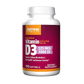 Вітамін D3 (Холекальциферол), 5000 МО, Jarrow Formulas, 100 гелевих капсул