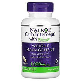 Регулятор вуглеводів, Біла квасоля фаза 2, 1000 мг, Carb Intercept with Phase 2 Carb Controller, Natrol, 60 вегетаріанських капсул