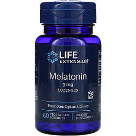 Мелатонін, Melatonin, Life Extension, 3 мг, 60 вегетаріанських льодяників