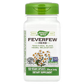 Піретрум дівочий (дівоча пижма), 380 мг, Feverfew Herb, Nature's Way, 100 вегетаріанських капсул