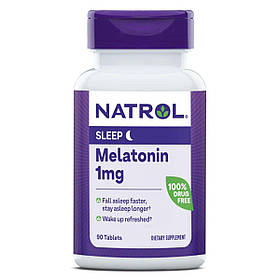 Мелатонін, 1 мг, Melatonin, Natrol, 90 таблеток