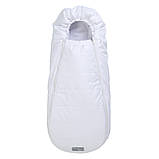 Дитячий зимовий конверт кокон на флісі з утеплювачем у візок коляску від 0 до 10 місяців Тренд Baby XS Білий з опушкою, фото 3