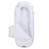 Дитячий зимовий конверт кокон на флісі з утеплювачем у візок коляску від 0 до 10 місяців Тренд Baby XS Білий з опушкою, фото 4