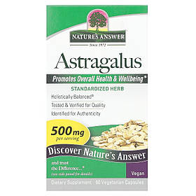 Астрагал, 500 мг, Astragalus, Nature's Answer, 60 вегетаріанських капсул