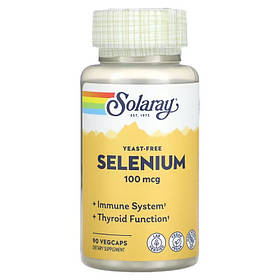 Селен бездрожжевий, 100 мкг, Yeast-Free Selenium, Solaray, 90 вегетаріанських капсул