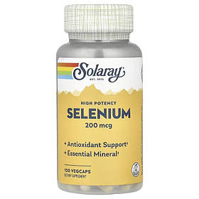 Селен високоефективний, 200 мкг, Selenium, High Potency, Solaray, 100 вегетаріанських капсул